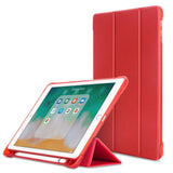iPad 9.7 (2018-2017) / iPad Air / iPad Air 2 Tri-Fold Flip Cover m. Fleksibel rygg - Rød
