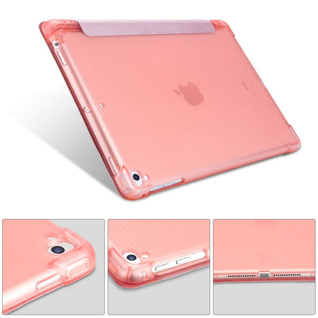 iPad 9.7 (2018-2017) / iPad Air / iPad Air 2 Tri-Fold Flip Cover m. Fleksibel rygg - Rose gull