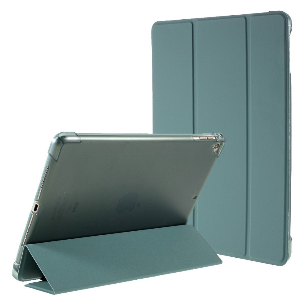 iPad 9.7 (2018-2017) / iPad Air / iPad Air 2 Tri-Fold Flip Cover m. Fleksibel rygg - Mørkegrønn
