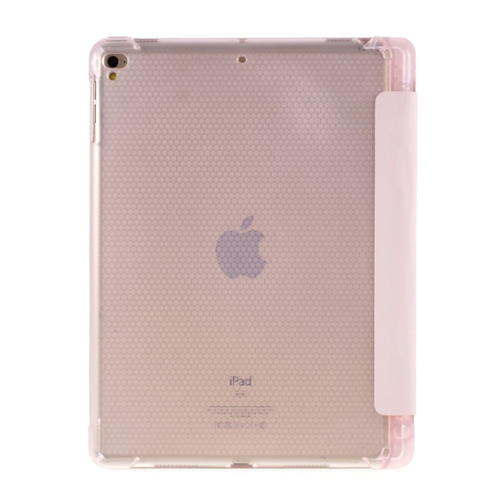 iPad 9.7 (2018-2017) / iPad Air / iPad Air 2 Tri-Fold Flip Cover m. Fleksibel rygg - Rosa