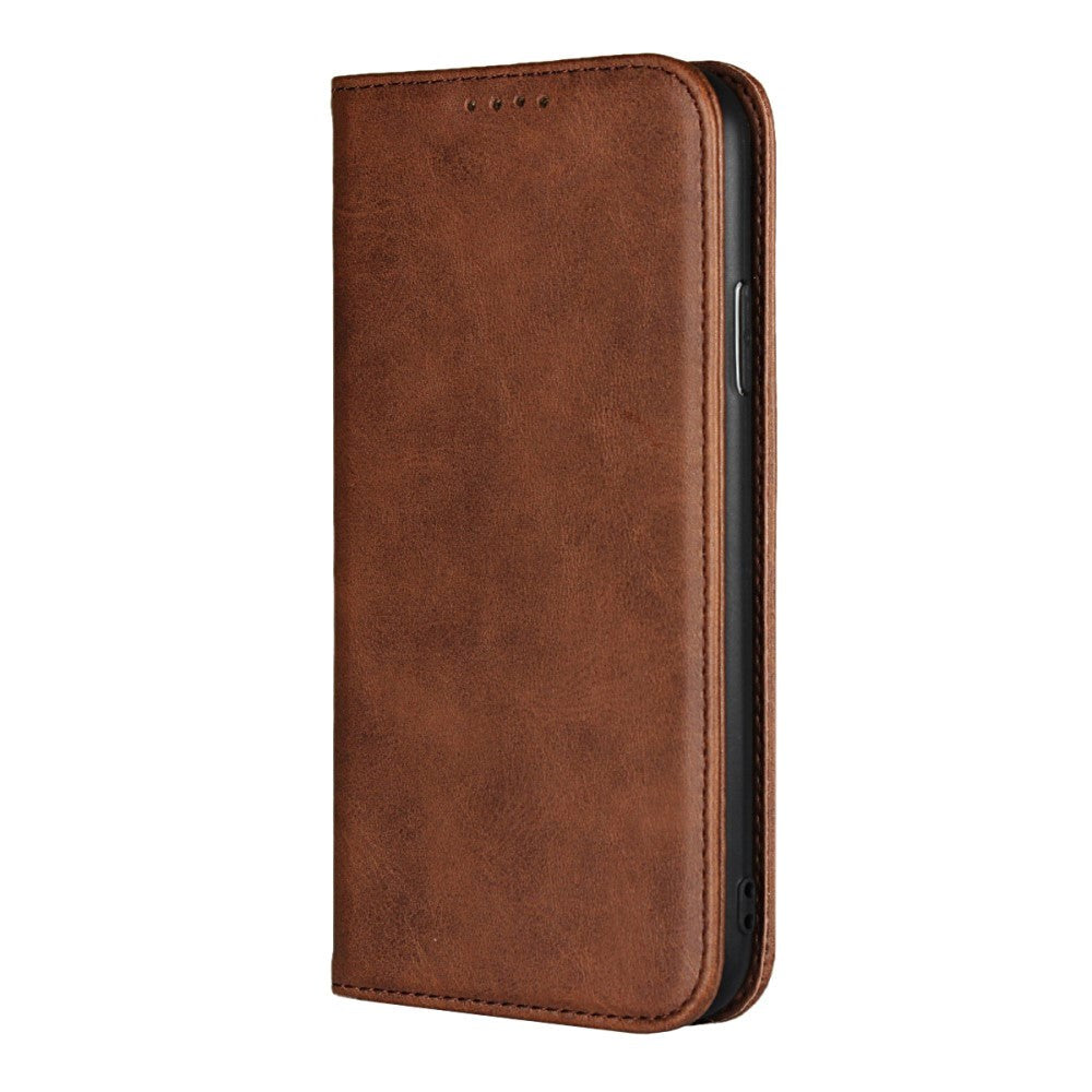 iPhone XR Smart Leather Flip Cover m. Lommebok - Mørkebrun