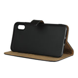 EIDERWOOD iPhone XS Max Leather Flip Cover m. Lommebok og stativfunksjon - svart