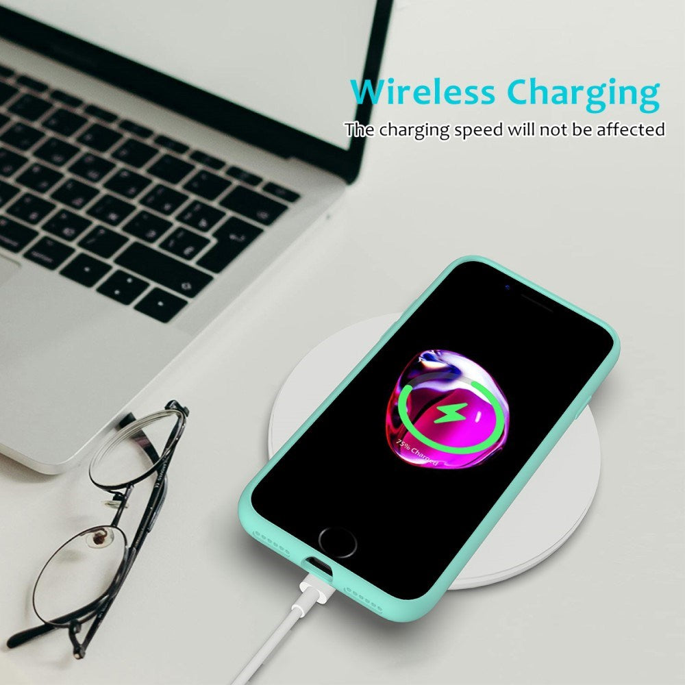 iPhone 7 / 8 / SE (2020 / 2022) Mykt silikondeksel - Cyan Vol. 2