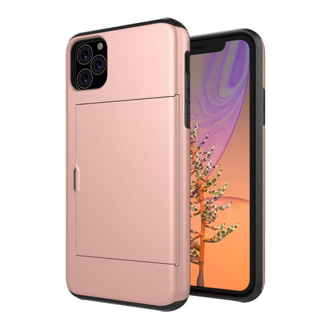 Apple iPhone 11 hardplastdeksel m. Kortholder - Rose Gold