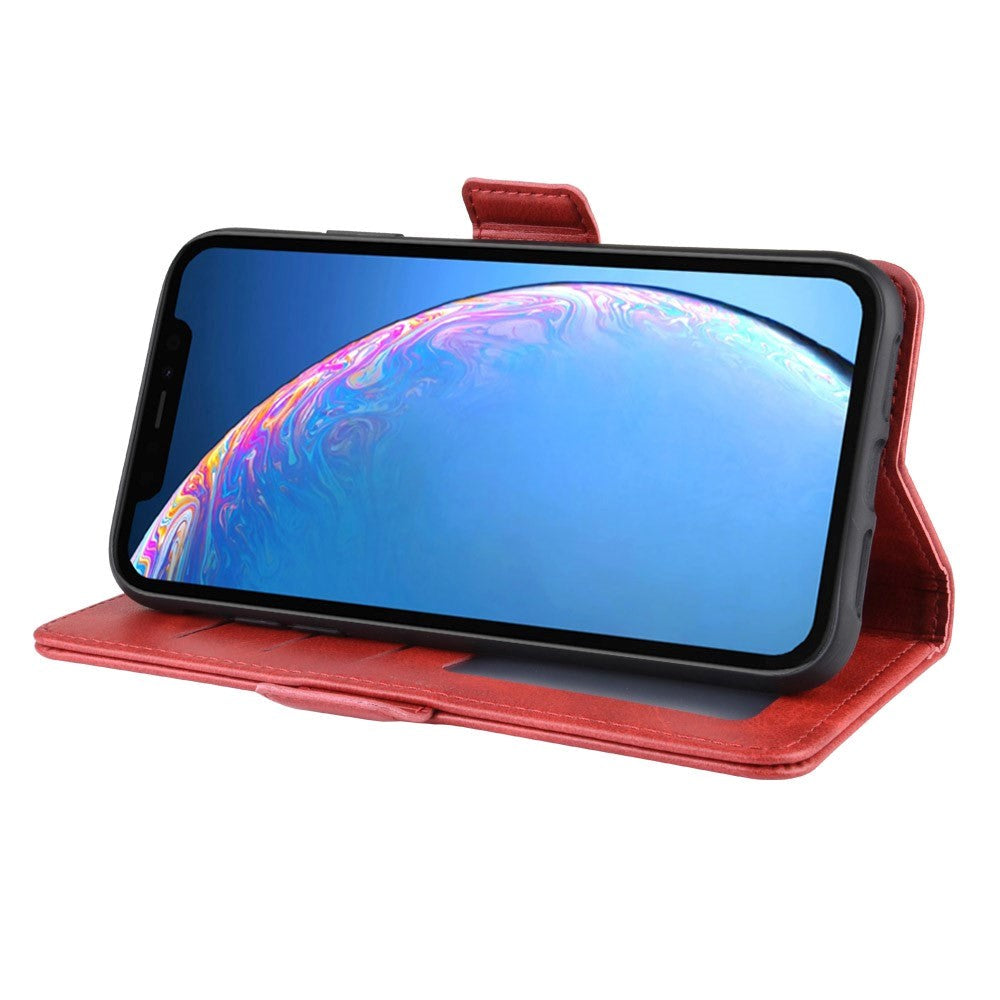 iPhone 11 Leather Flip Cover m. Lommebok - Rød