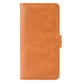 iPhone 11 Leather Flip Cover m. Lommebok - Lys brun