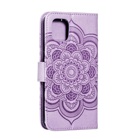 Apple iPhone 11 Leather Flip Cover - Mandala Mønster Lilla