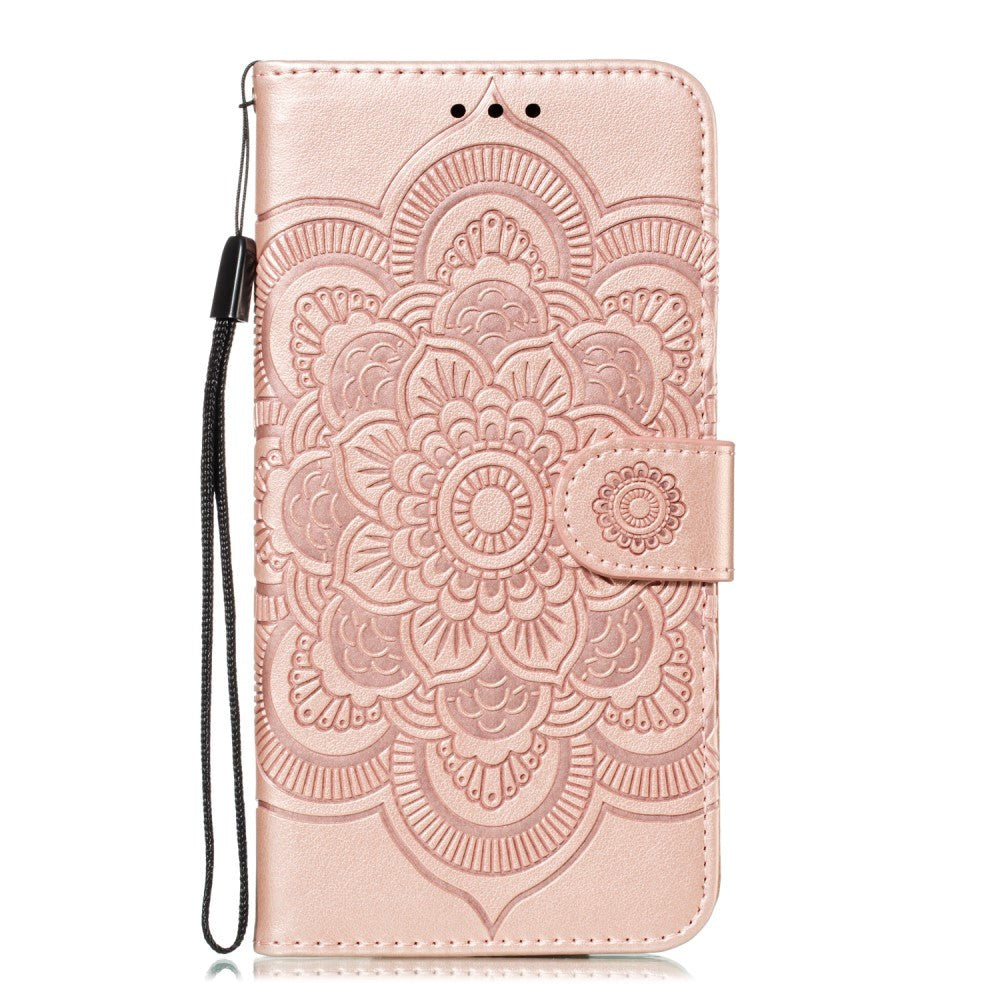 iPhone 11 Pro Leather Flip Cover m. Lommebok - Rose Gold Flower
