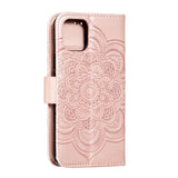 iPhone 11 Pro Leather Flip Cover m. Lommebok - Rose Gold Flower