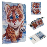 iPad 2/3/4 Læder Flipcover m. Stand - Tigerunge