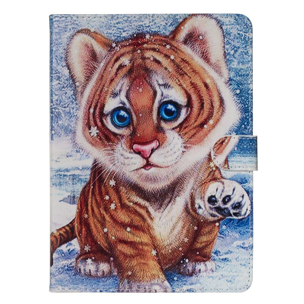 iPad 2/3/4 Læder Flipcover m. Stand - Tigerunge