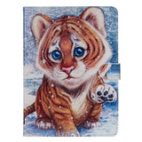 iPad 2/3/4 Læder Flipcover m. Stand - Tigerunge