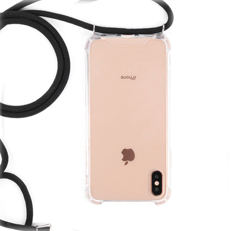 iPhone X / XS fleksibelt plastdeksel m. Stropp - Svart