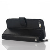 iPhone SE / 5 / 5s Lommebok lærveske m. Lommebok Svart