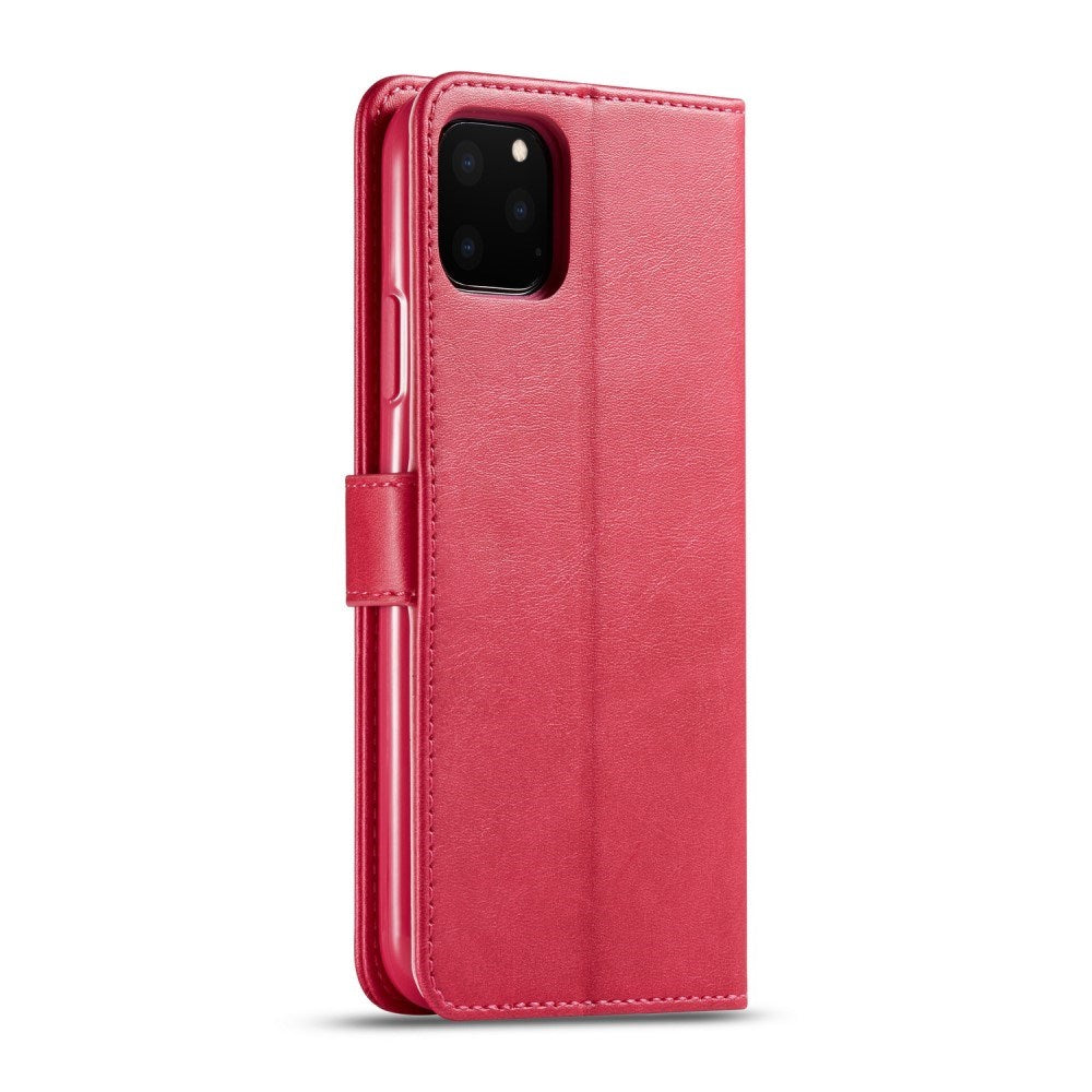 Flip-deksel i kunstskinn m. Kortholder og stativ - iPhone 11 Pro Max - Rosa