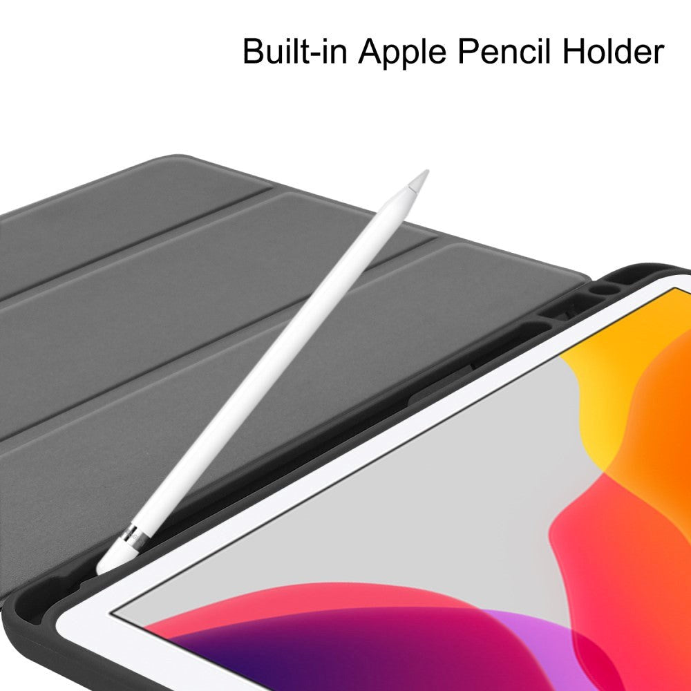 Apple iPad 10,2" (2021 / 2020 / 2019) Flip Cover m. Holder For Apple Pencil - Svart