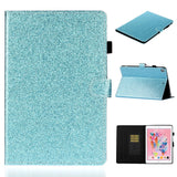 iPad 10,2" (2021 / 2020 / 2019) Glitterdeksel med Flip Stand &amp; Kortholder - Glitter Blue