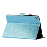 iPad 10,2" (2021 / 2020 / 2019) Glitterdeksel med Flip Stand &amp; Kortholder - Glitter Blue