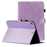 iPad 10.2" (2021 / 2020 / 2019) Glitter Cover m. Flipstander & Kortholder - Glitter Purple
