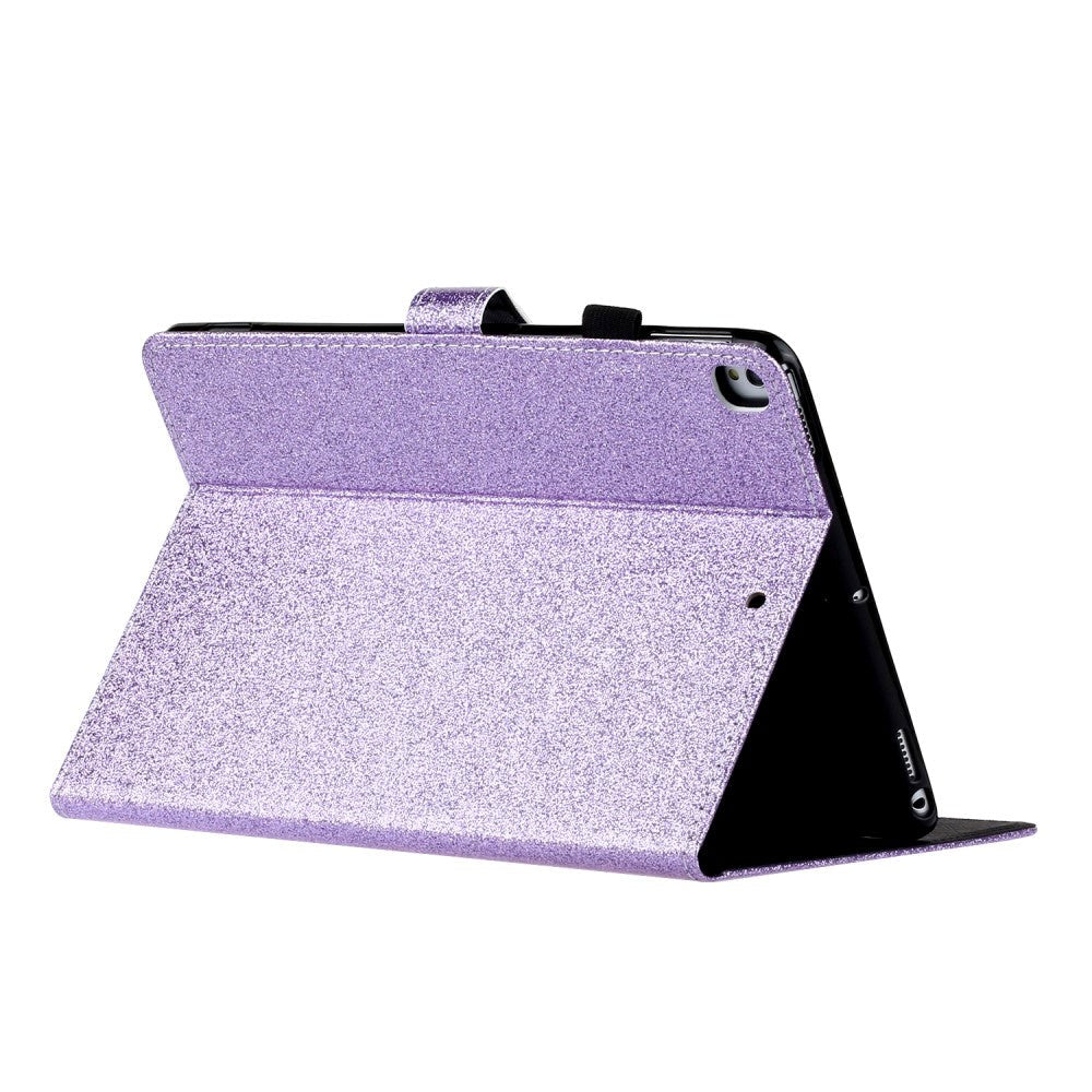 iPad 10.2" (2021 / 2020 / 2019) Glitter Cover m. Flipstander & Kortholder - Glitter Purple