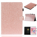 iPad 10,2" (2021 / 2020 / 2019) Glitterdeksel med flipstativ og kortholder - Glitter Rose Gold