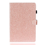 iPad 10,2" (2021 / 2020 / 2019) Glitterdeksel med flipstativ og kortholder - Glitter Rose Gold