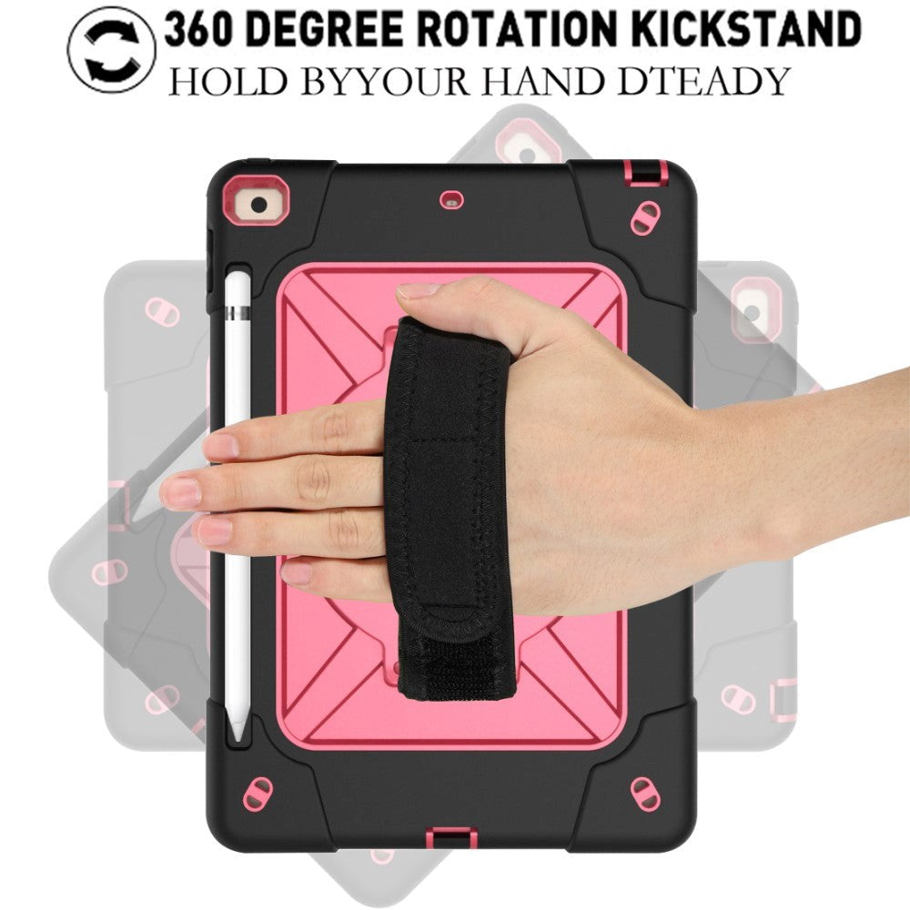 iPad 10,2" (2021 / 2020 / 2019) Craftsman Cover med håndholder og skulderstropp - svart / rosa