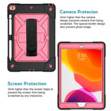 iPad 10,2" (2021 / 2020 / 2019) Craftsman Cover med håndholder og skulderstropp - svart / rosa