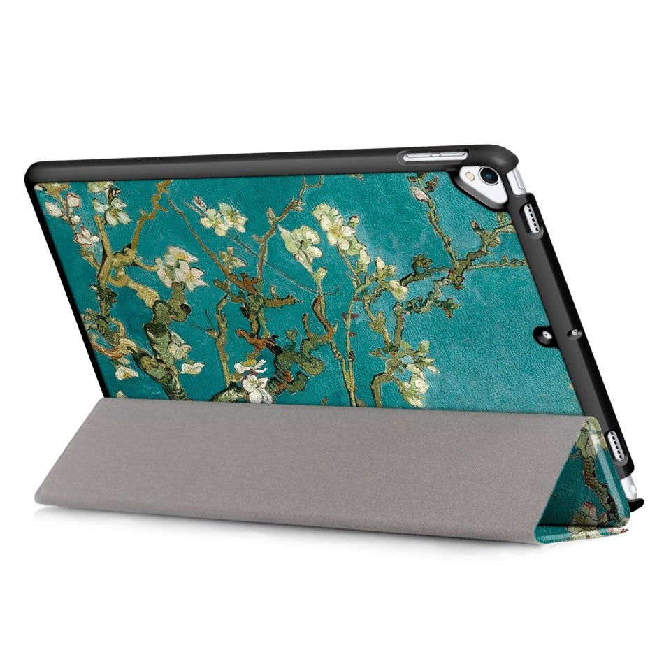 iPad 10,2" (2021 / 2020 / 2019) Skinndeksel m. Tri-Fold - Hvite blomster