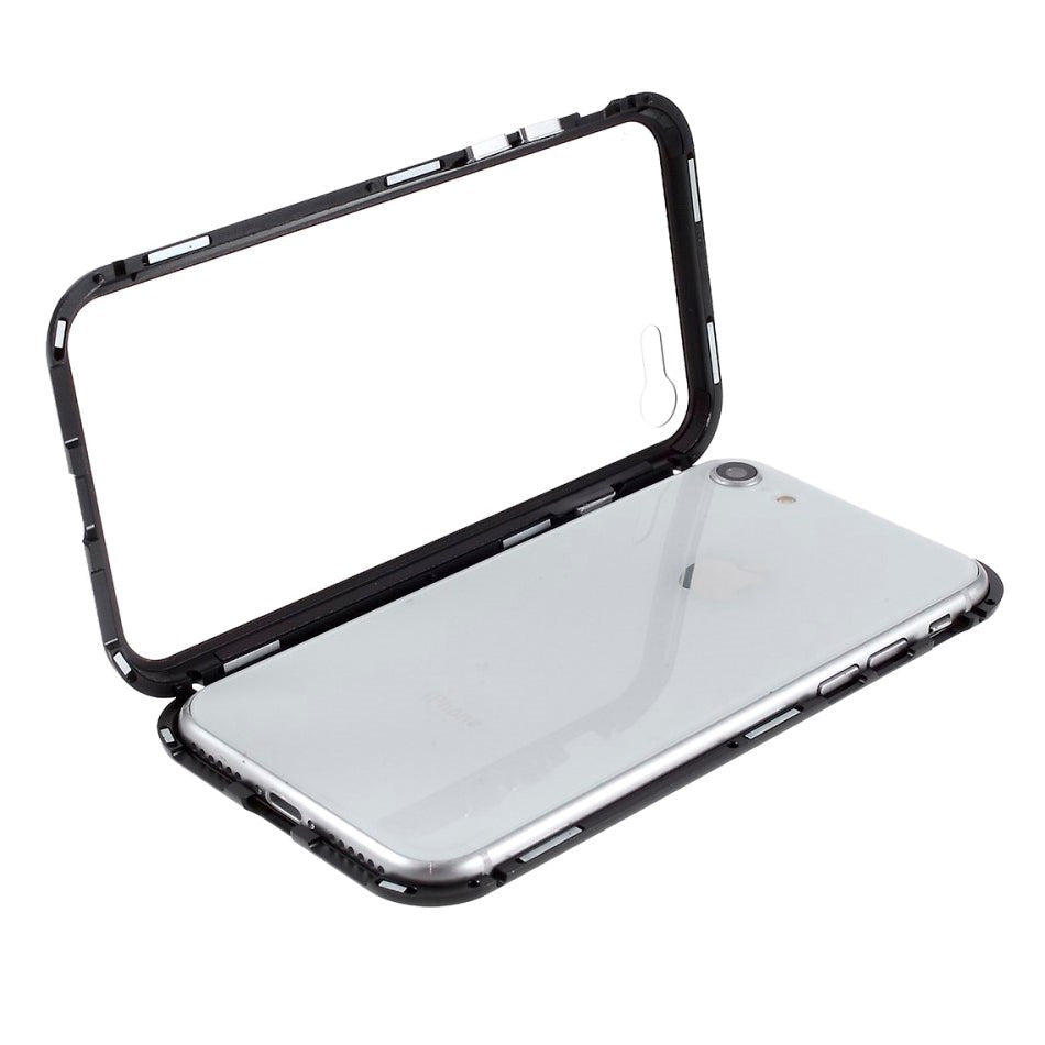 iPhone SE (2022/2020)/8/7 360⁰ Magnetisk Cover m. Glas Forside & Bagside - Sort
