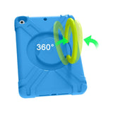 iPad 10,2" (2021 / 2020 / 2019) barnedeksel - m. bærefunksjon og stativ - blå/grønn