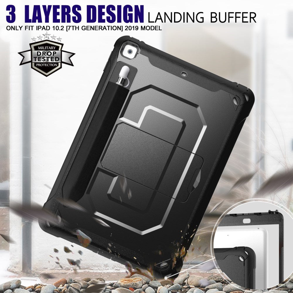 EIDERWOOD iPad 10,2" (2021 / 2020 / 2019) Hybrid Craftsman-deksel med stativfunksjon og penneholder - svart