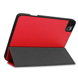 iPad Pro 11" (2022/2021/2020/2018) / iPad Air (2022 / 2020) Tri-fold Læder Cover m. Stander & Wake-Up - Rød