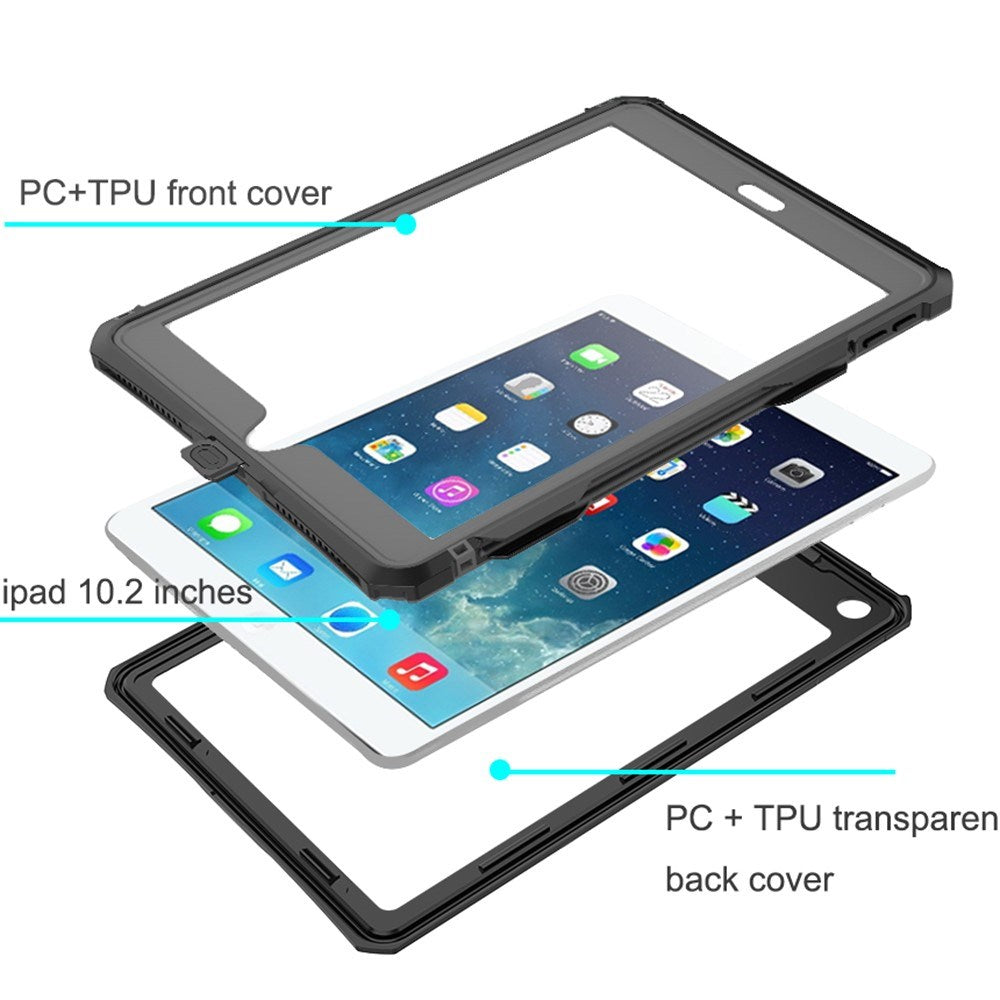 iPad 10.2" (2021 / 2020 / 2019) EIDERWOOD Vandtæt Case - Sort / Gennemsigtig