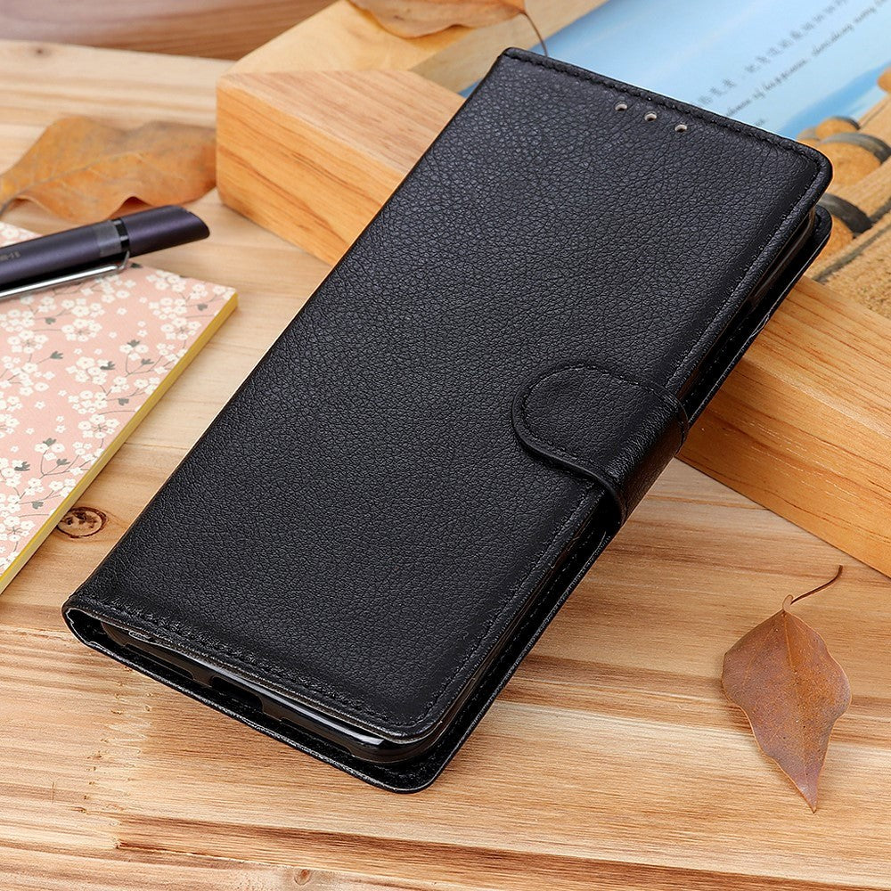 iPhone 12 / 12 Pro Leather Flip Cover m. Lommebok - Svart