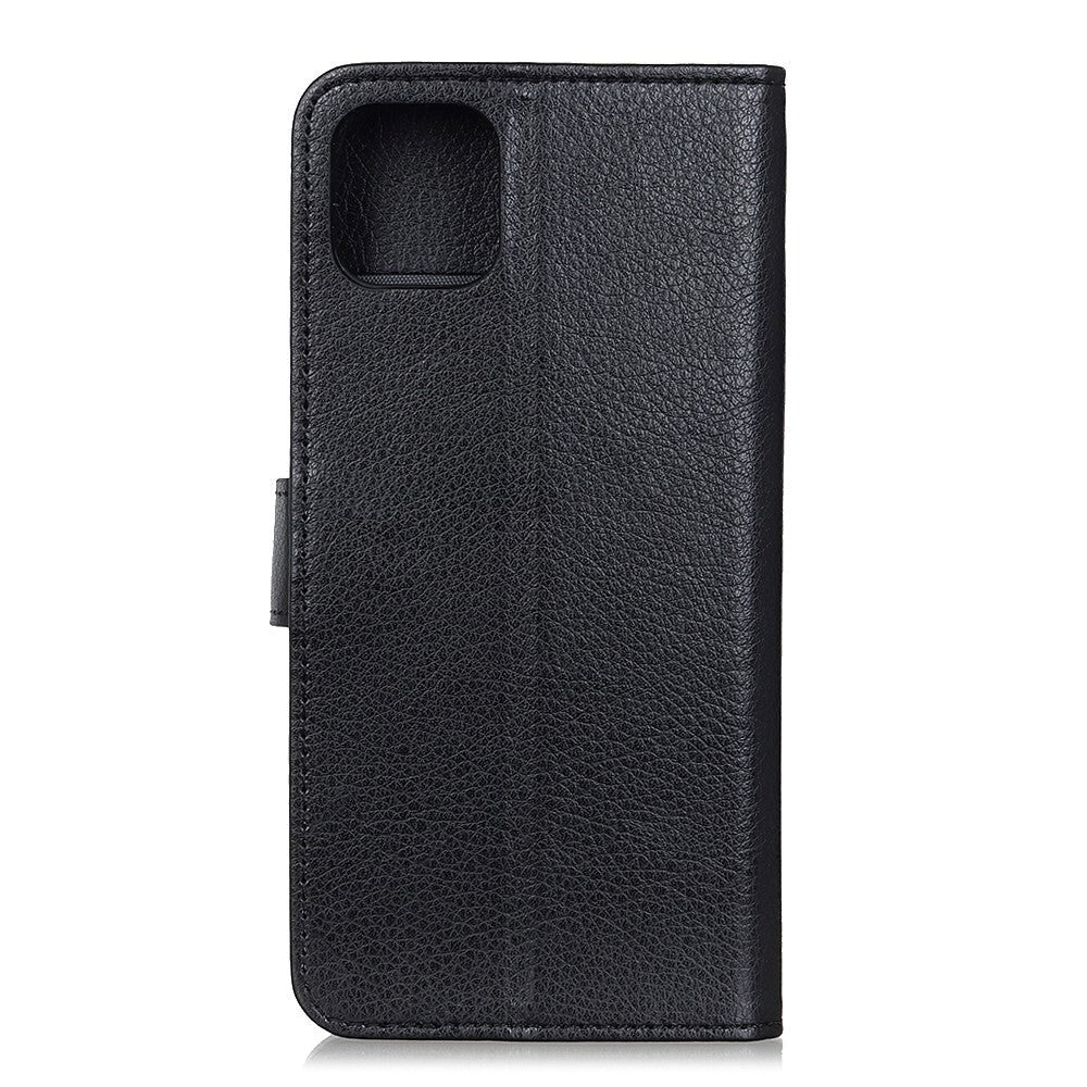 iPhone 12 / 12 Pro Leather Flip Cover m. Lommebok - Svart