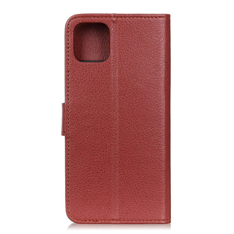 iPhone 12 / 12 Pro Leather Flip Cover m. Lommebok - Brun