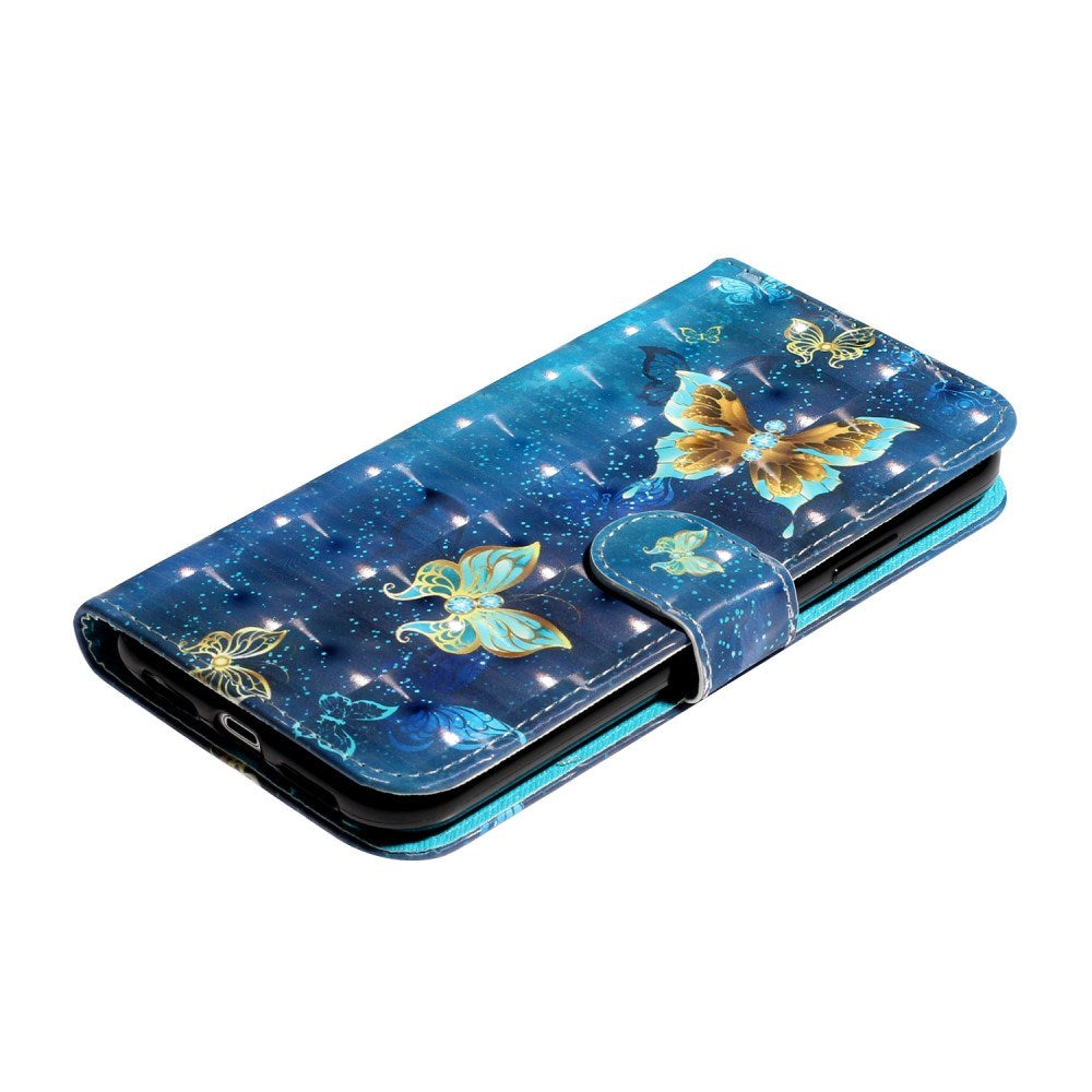 EIDERWOOD iPhone XR Leather Flip Cover m. Veske og stropp - Sommerfugler