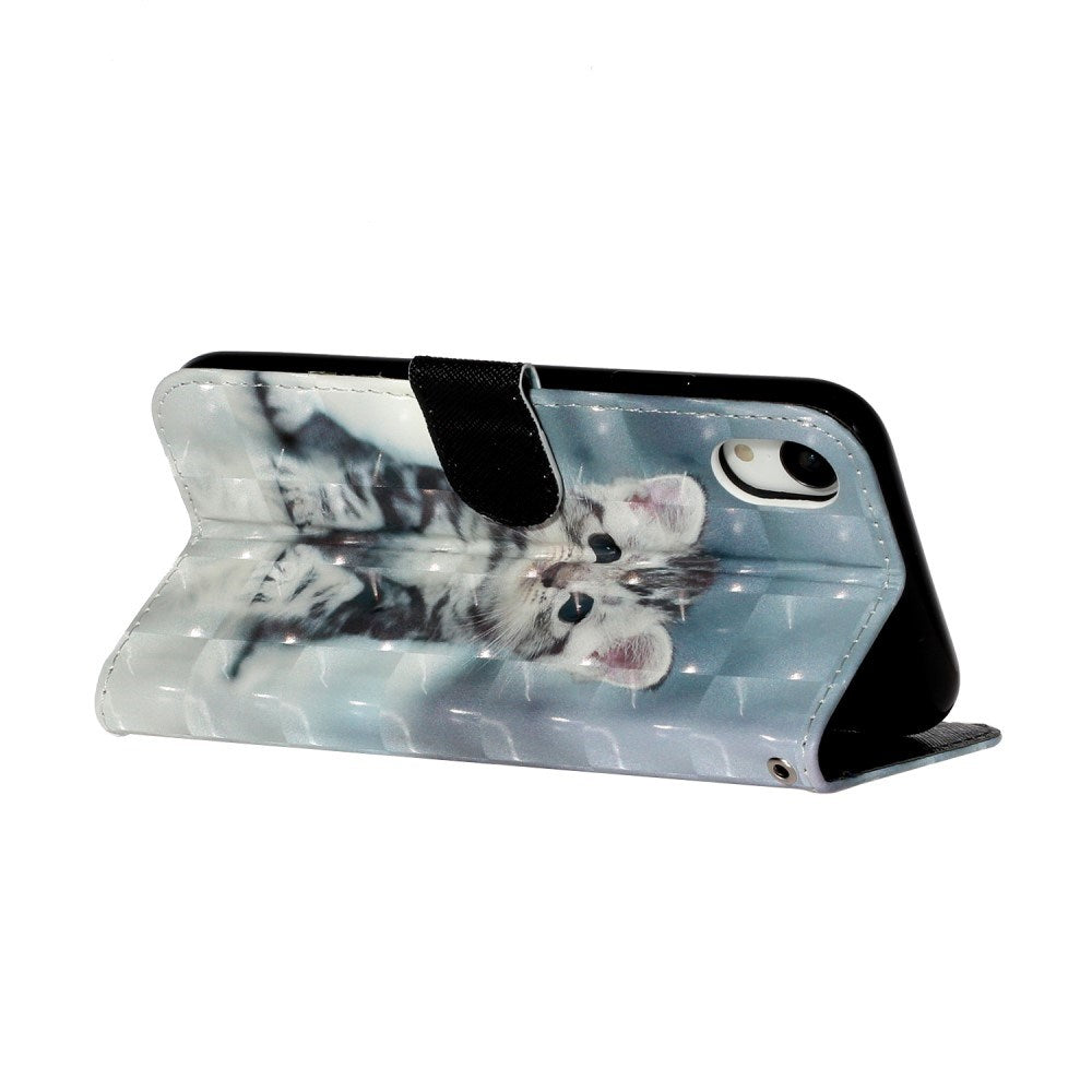 EIDERWOOD iPhone XR Leather Flip Cover m. Veske og stropp - Kat