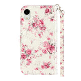 EIDERWOOD iPhone XR Leather Flip Cover m. Veske og stropp - blomster