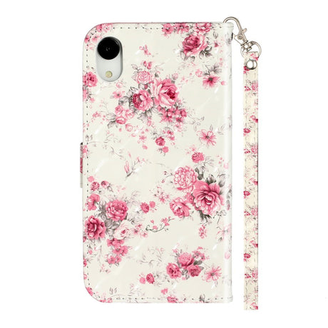 EIDERWOOD iPhone XR Leather Flip Cover m. Veske og stropp - blomster