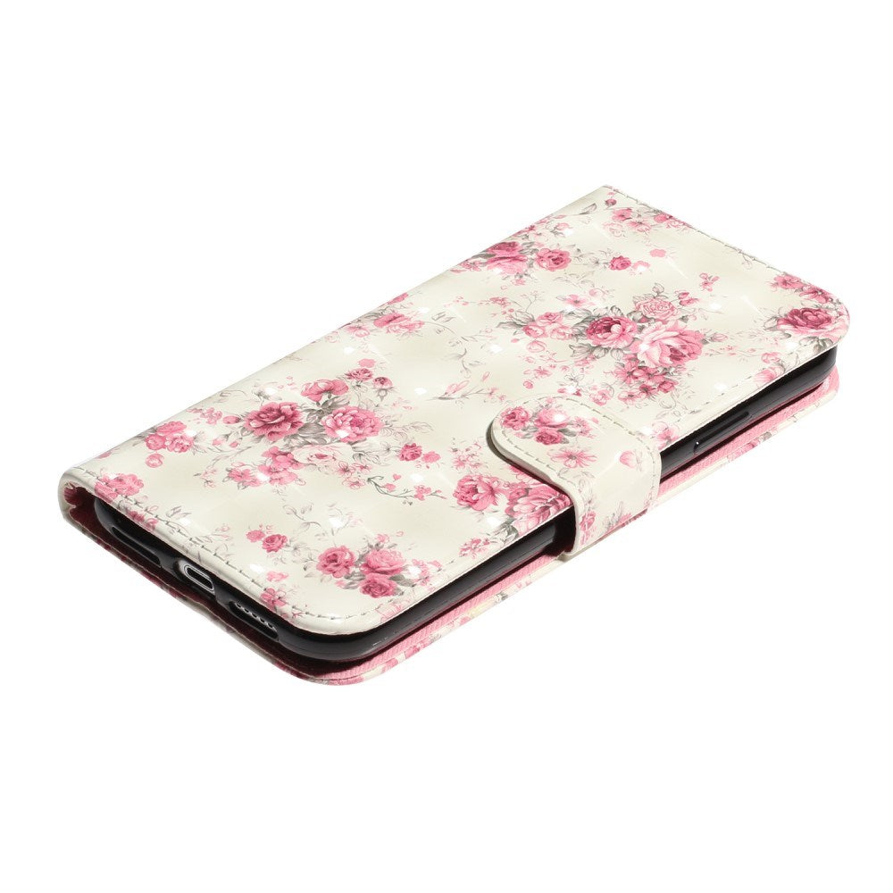 EIDERWOOD iPhone XR Leather Flip Cover m. Veske og stropp - blomster