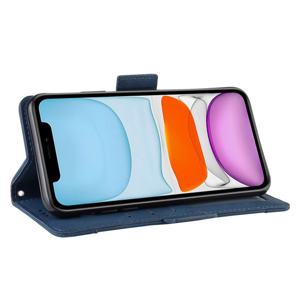 iPhone 12 / 12 Pro Blank Cover m. Stor lærlommebok - Blå