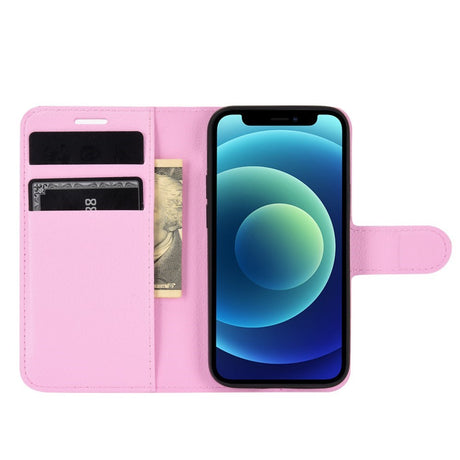 iPhone 12 Mini - EIDERWOOD Faux Leather Flip Cover m. Kortholder og stativfunksjon - Rosa