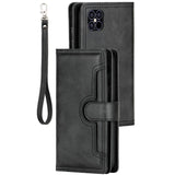 iPhone 12 Pro / 12 Leather Flip Cover m. Stor lommebok - Svart