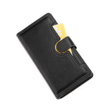 iPhone 12 Pro / 12 Leather Flip Cover m. Stor lommebok - Svart