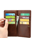 iPhone 12 Pro / 12 Leather Flip Cover m. Stor lommebok - Mørkebrun