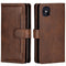 iPhone 12 Pro / 12 Leather Flip Cover m. Stor lommebok - Mørkebrun
