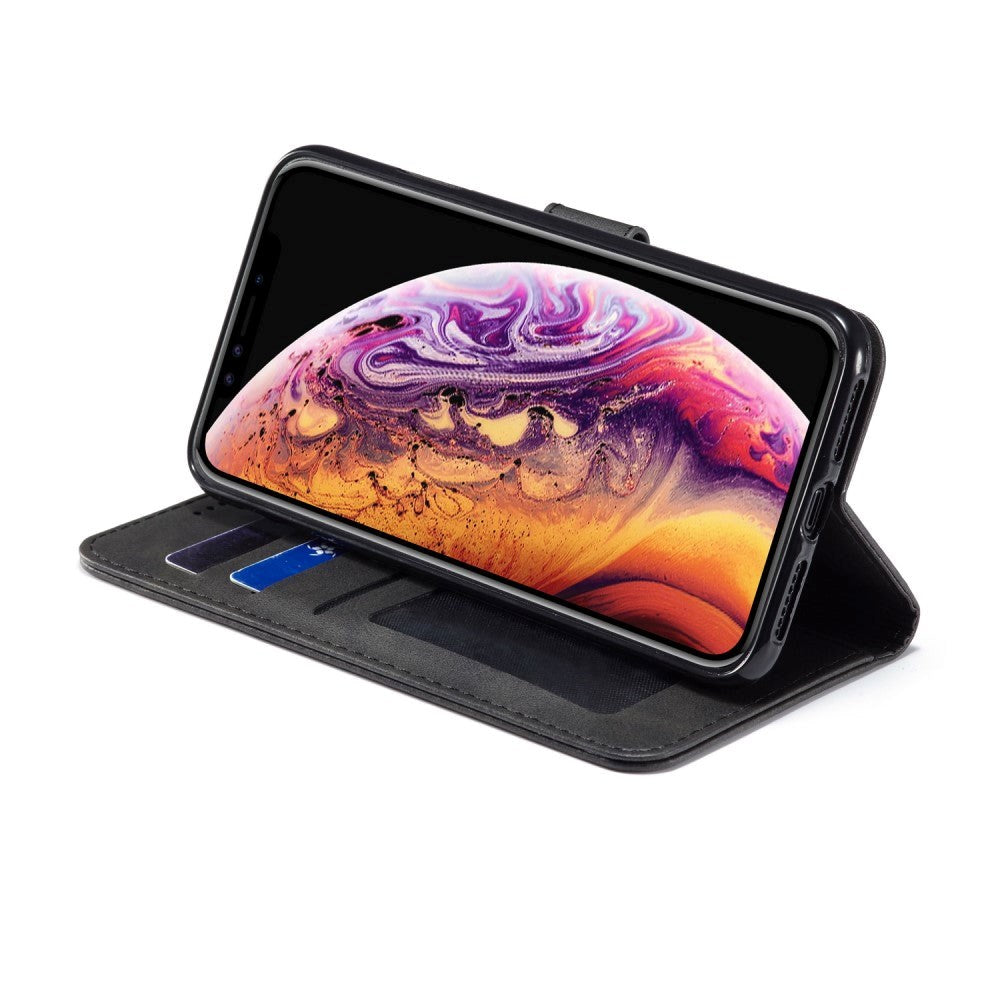 iPhone XR LC.IMEEKE Flip Cover m. Lommebok - Sort - Skinn