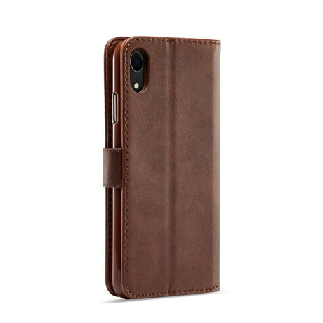 iPhone XR LC.IMEEKE Flip Cover m. Lommebok - Mørkebrun - Skinn